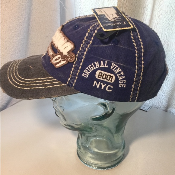 Royal Blue "Americana" Cap w/ White Stitching - Picture 6 of 11